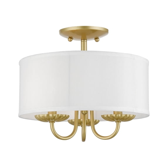 Livex Lighting - Brookdale - 3 Light Semi-Flush Mount In Transitional Style-11