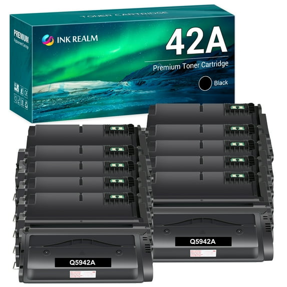 42A Q5942A Compatible Toner Replacement for 42A Q5942A Q1338A for Laserjet 4250 4200 4350 4300 4250N 4240 4350N 4250TN 4250DTN 4350DTN 4350TN series Printer Ink Black, 10-Pack