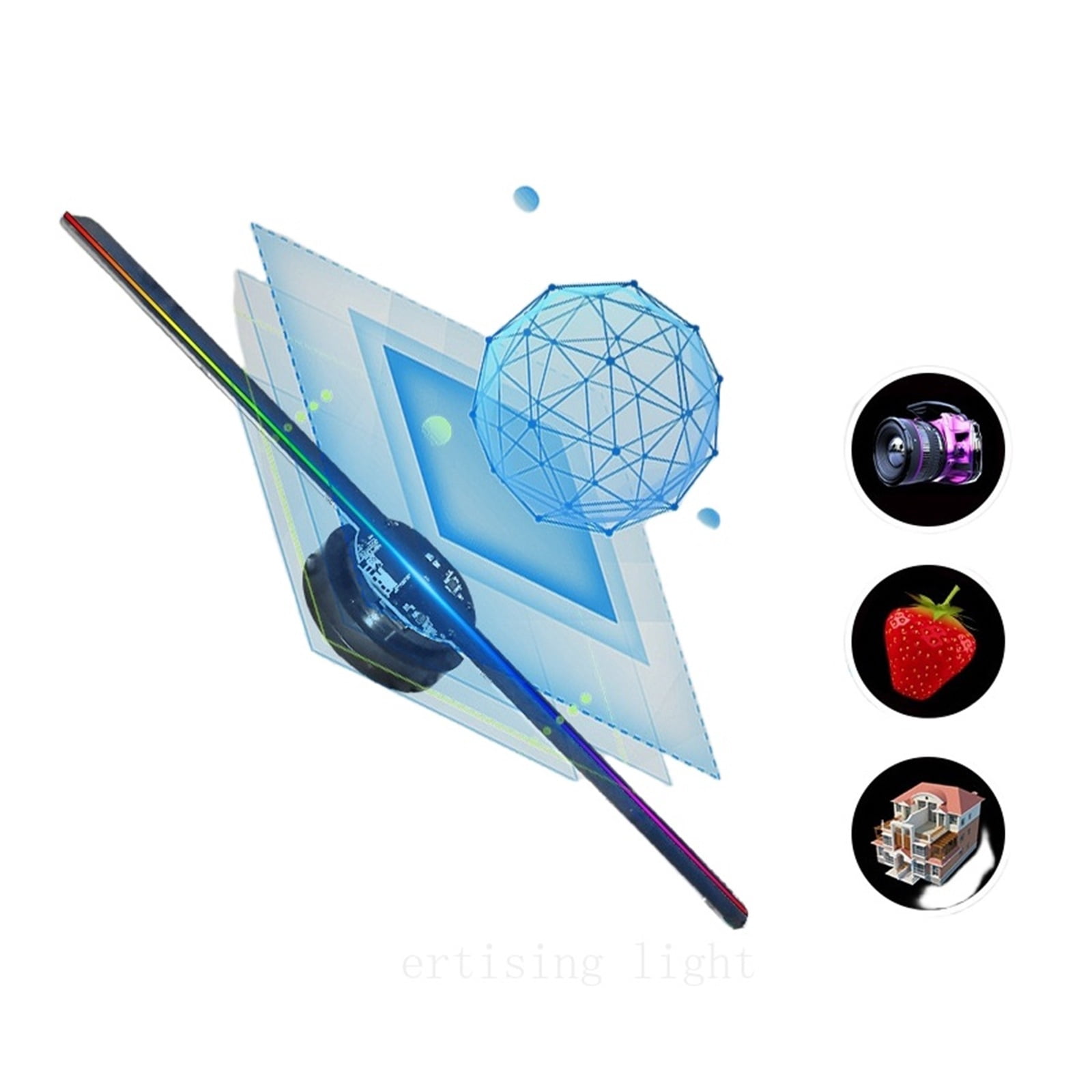42CM HD 3D Hologram Fan WiFi Holographic Projector Advertising Display Light for Stores Bars Party