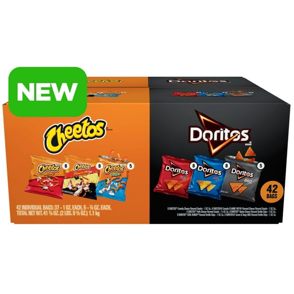 Frito-Lay Doritos & Cheetos Mix Variety Pack Snack Chips Multipack 42 Count