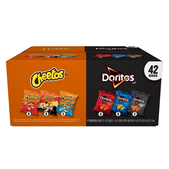 Frito-Lay Doritos & Cheetos Mix Variety Pack Snack Chips Multipack 42 Count
