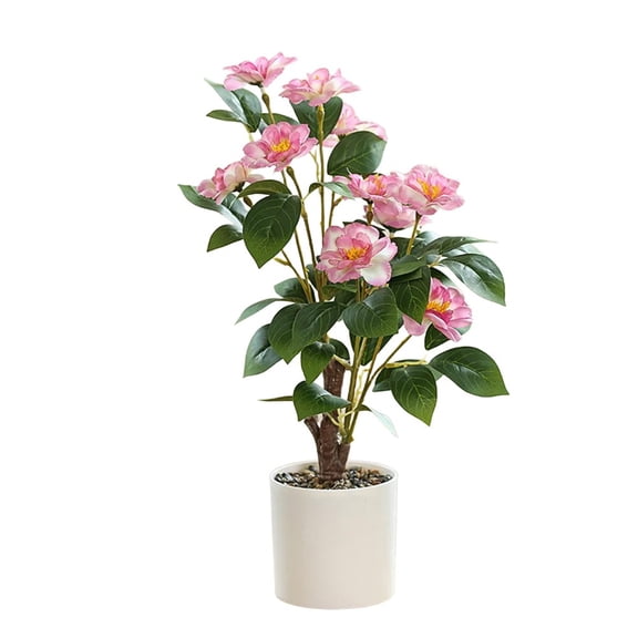 42Cm Potted Imitation Camellia Plant - Perfect For Home And Office Decoration
