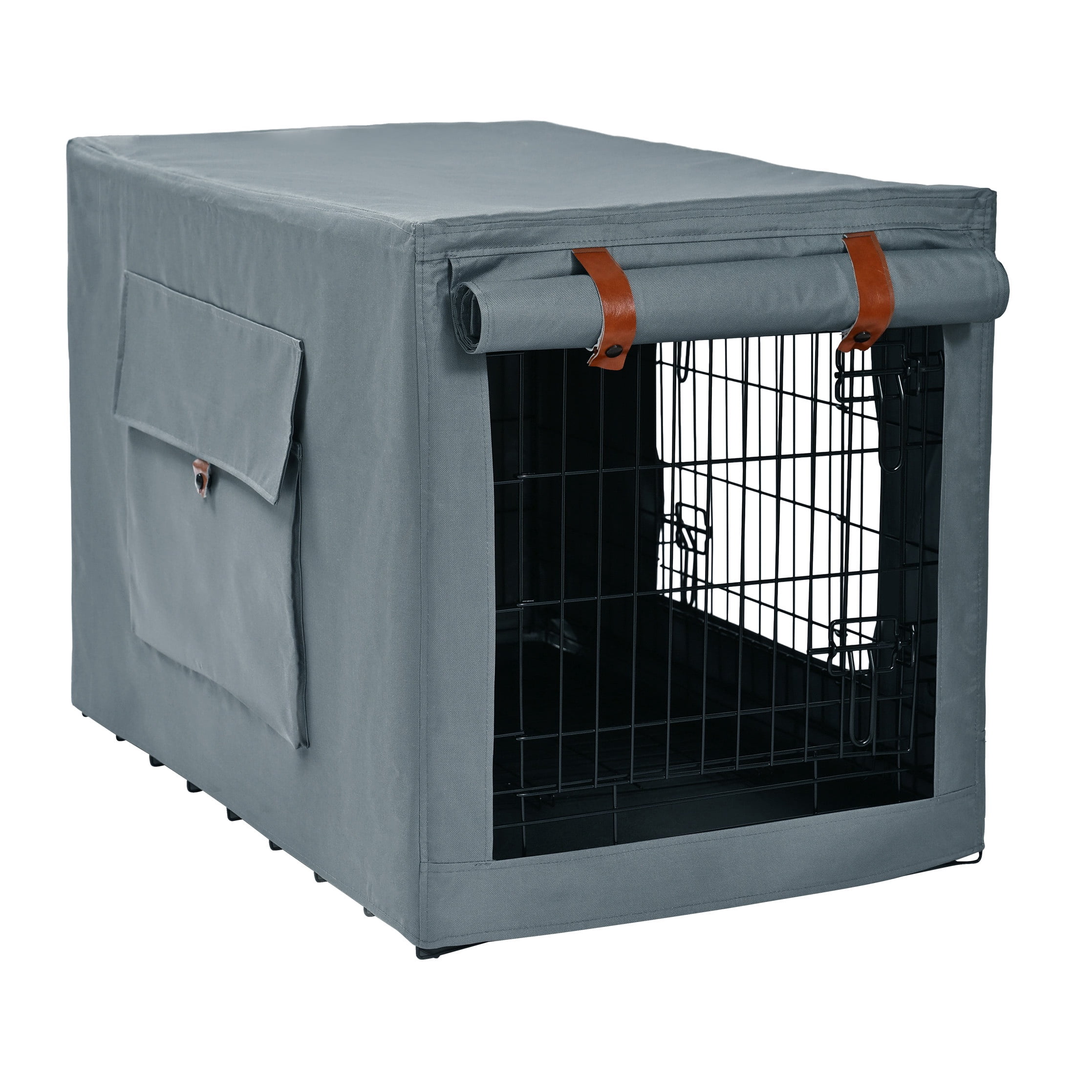 Vibrant Life 42" Dog Crate Cover with Breathable Panels, Dark Gray