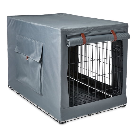 Vibrant Life 42" Dog Crate Cover with Breathable Panels, Dark Gray