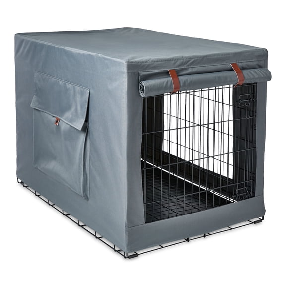 Vibrant Life 42" Dog Crate Cover with Breathable Panels, Dark Gray