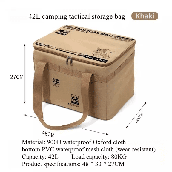 42L Large Capacity Camping Cooler Bag Thermal Insulation Folding Storage Box Picnic Tote Outdoor Gear
