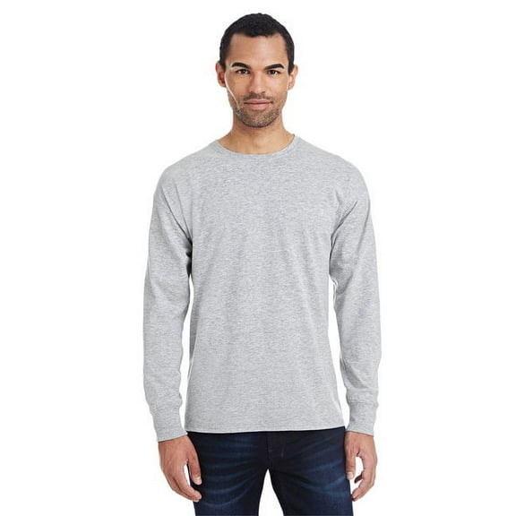 42L0 Hanes Men's X-Temp Long-Sleeve T-Shirt Light Steel S