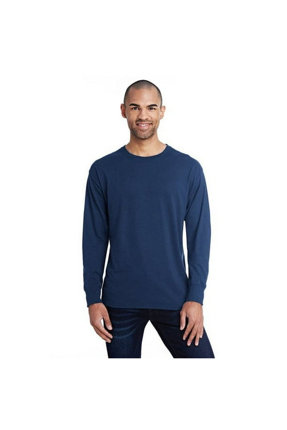 42L0 Hanes Men's X-Temp Long-Sleeve T-Shirt Navy 3XL