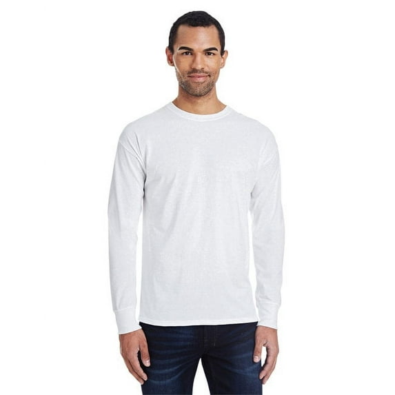 42L0 Hanes Men's X-Temp Long-Sleeve T-Shirt White S