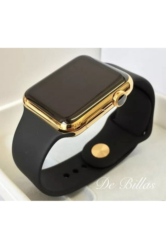 42MM iWatch SERIES 3 24K Gold Plated with Black Sport Band