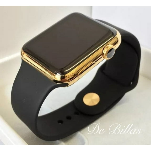 42MM iWatch SERIES 3 24K Gold Plated with Black Sport Band