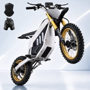 42MPH Electric Dirt Bike,E-dirt Bike with 3000W Motor & 30AH Battery,IVFJFV Powered Ride on Car Full Suspension Shock Absorbing ,All Terrain Electric Motorcycle for Adults and Teens 16+,White