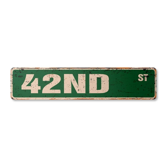 42ND Vintage Plastic Street Sign New York borough Manhattan theater | Indoor/Outdoor | 18" Wide
