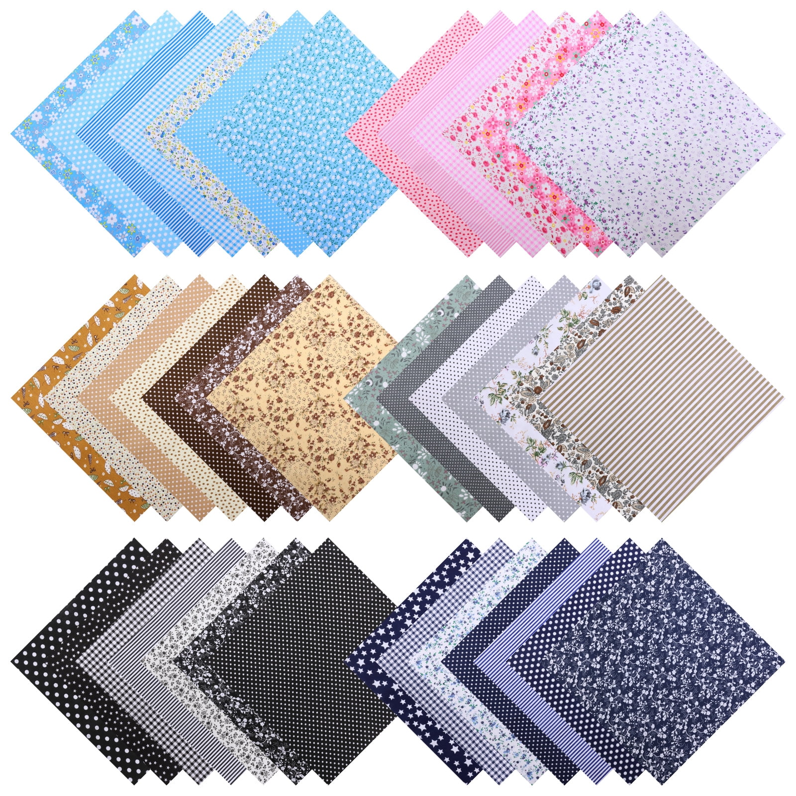 Square Cloth Pattern Names 42PCS 10x10 inch Charm Packs Cotton Fabric Bundles Cotton Fabric Square ...