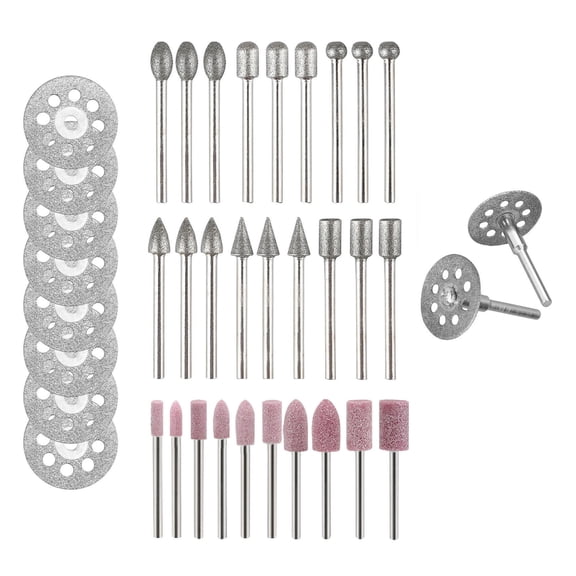42PCS Metal Carborundum Cut Carbide Rotary Burr Set Diamond Grinding Carving Kit for Rotary Tool