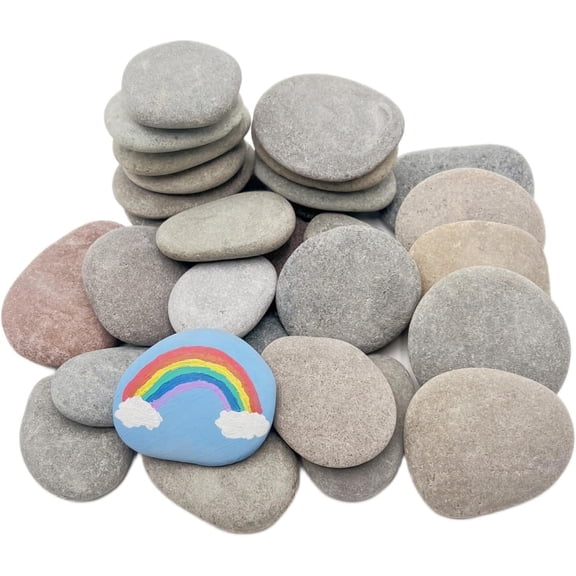 42PCS Painting Rocks, 2"-3" DIY Rocks Flat & Smooth Kindness Rocks for Arts, Crafts, Decoration, Medium Rocks for Painting,Hand Picked for Painting Rocks