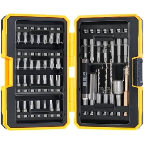 42PCS S2 Steel Screwdriver Bit Set, Magnetic Drill Bit Set, includes PH, PZ, SQ, SL, Hex, Torx Security Bit Set, and Nut Bit, with Carbide Burr, 1/4 Hex Extension Bit Holder, Upgraded Version