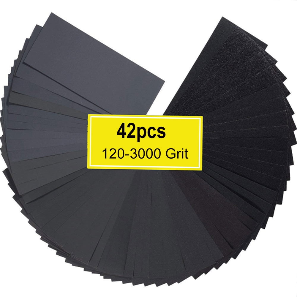 42PCS Sand Paper Variety Pack Sandpaper 14 Grits Assorted for Wood