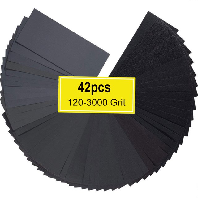 42PCS Sand Paper Variety Pack Sandpaper 14 Grits Assorted for Wood