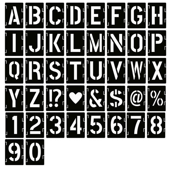 42Pcs 6Inch Letter Stencils Symbol Numbers Craft Stencils, Reusable Alphabet Templates Interlocking Stencil Kit for Painting on Wall, DIY Art Projects