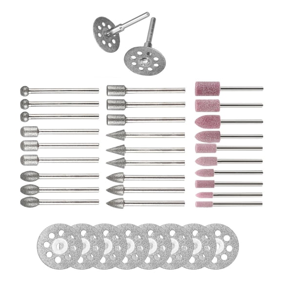 42Pcs Diamond Coated Grinding Burrs Sets, Metal Diamond Grinding Burr Carving Bits Grinding Bits Grinding Head