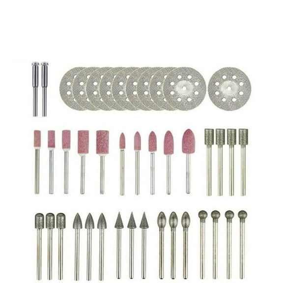 42Pcs Diamond Grinding Cutting Carving Bit Set With Diamond Cutting Wheel Abrasive Mounted Stone Mandrel For Rotary Tool