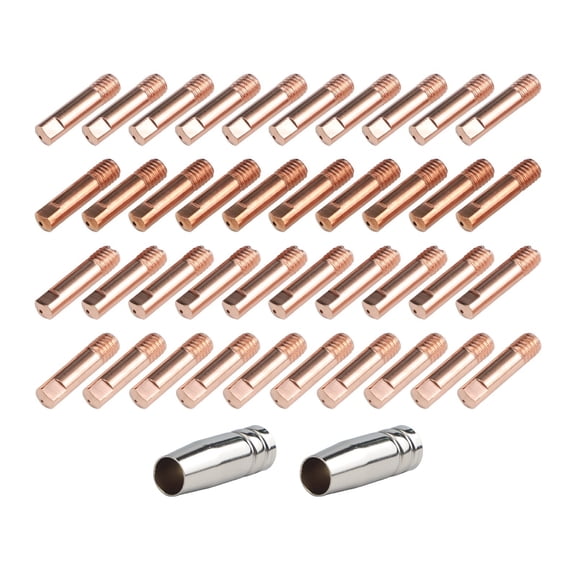 42Pcs For Mig Welding Contact Tips 0.6/0.8/0.9/1.0Mm For 15Ak Torch Kits Nozzles
