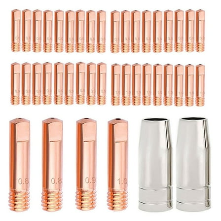 42Pcs For Mig Welding Contact Tips 0.6/0.8/0.9/1.0Mm For 15Ak Torch Kits Nozzles