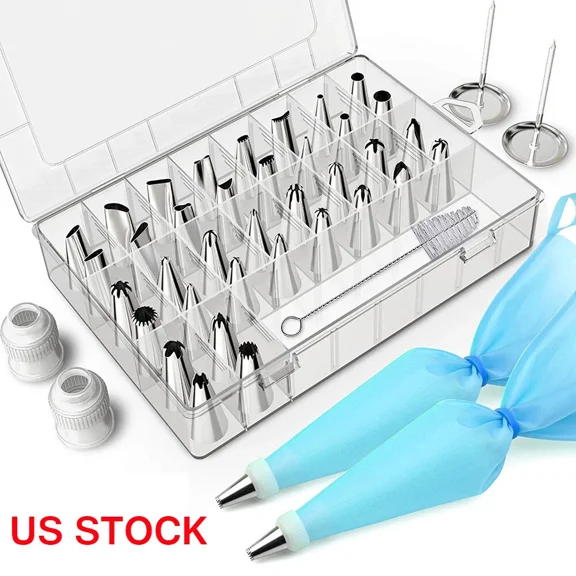 42Pcs Icing Piping Nozzles Pastry Tips Cake Sugarcraft Decorating Bakery Tools