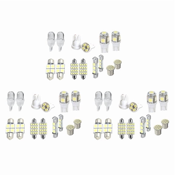 42Pcs LED Interior Package Kit for T10 36mm Dome License Plate Lights White Parking Lights Bulb Auto Door Lamp