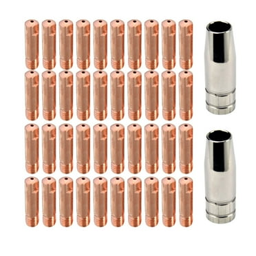 42Pcs Mig Welder Consumable Set Mig Torch Contact Tips Gas Nozzles For Mb15 15Ak