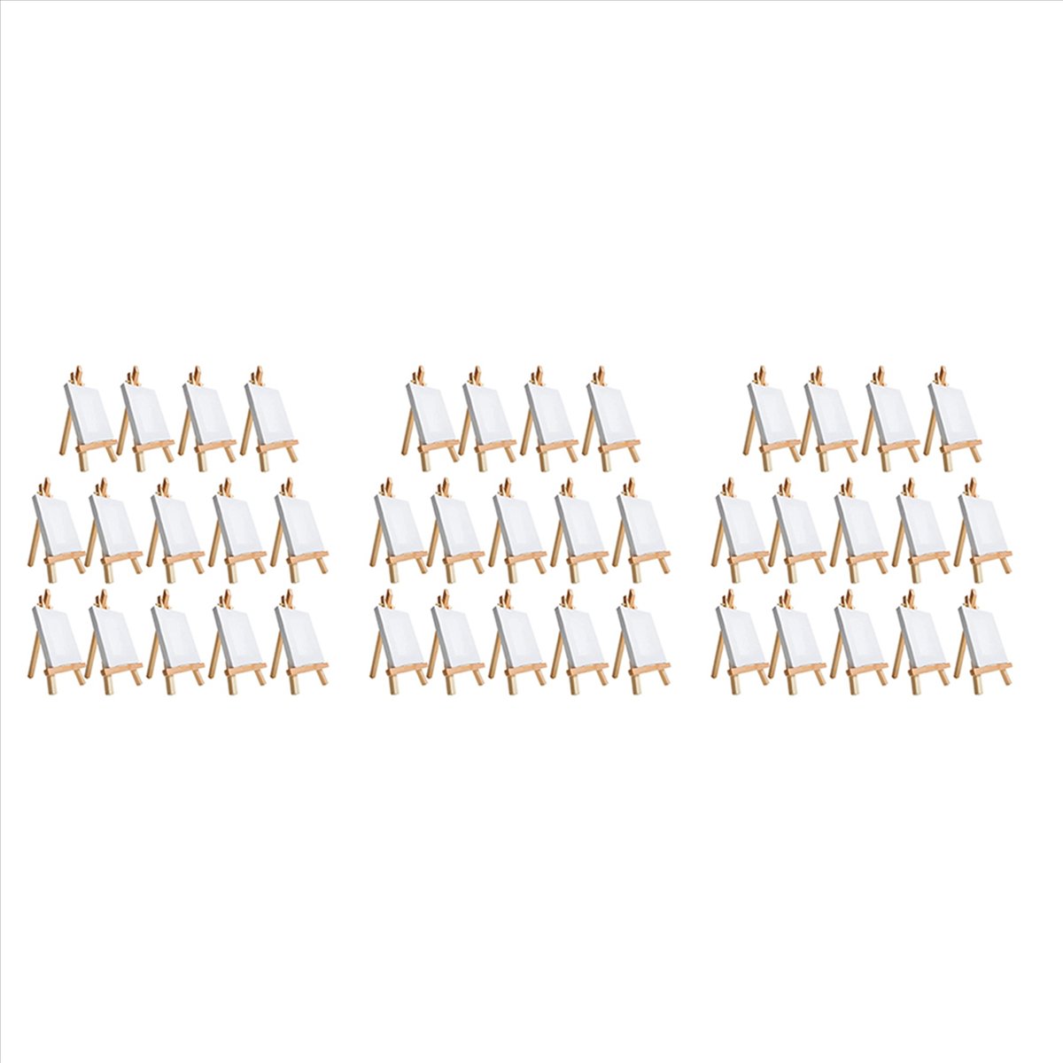 42Pcs Mini Canvas and Easel Brush Set, Canvas Inch, Pre-Stretched Canvas, Mini Painting Kit, Kids Painting