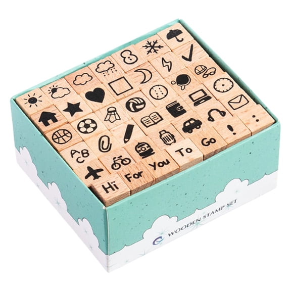 42Pcs Vintage Scrapbooking Stamp Craft Stamp Letter Number Stamp for Card Making Scrapbooking Journal Planner