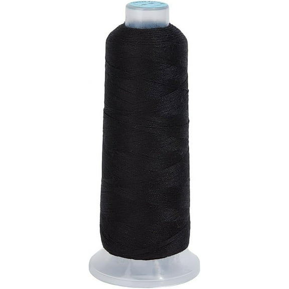 42S/2 Wool Embroidery Thread 1500m Wool & Acrylic Fibers Embroidery Floss Hand Sewing Thread Sewing Machine Kit Needlepoint Thread for Sewing DIY Craft Stitch Threads (Black)