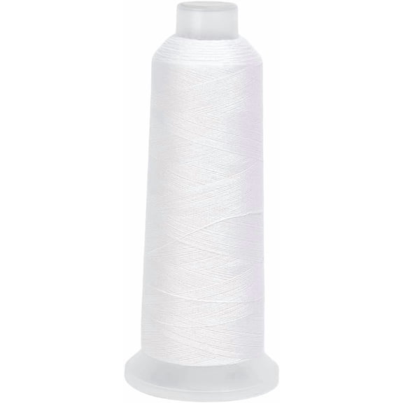 42S/2 Wool Embroidery Thread 1500m Wool Acrylic Fibers Embroidery Floss Hand Sewing Thread Sewing Machine Kit Needlepoint Thread for Sewing DIY Craft Stitch Threads (White) White