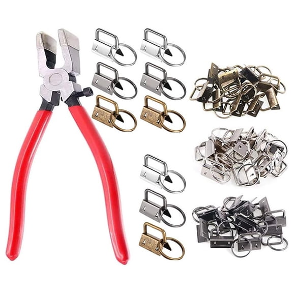 42Sets 1" Key Fob Hardware - 3 Colors 25mm Key Fob Key-chain Perfect with 1Pcs Key Fob Glass Running Pliers for Key Fob Wristlets Install