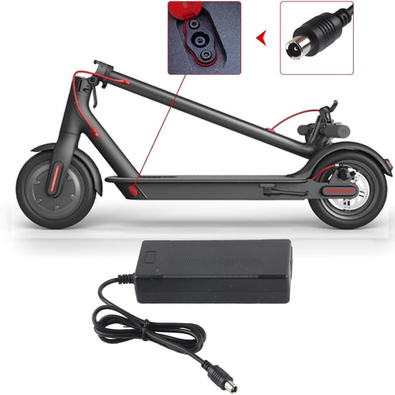42V 2A Electric Scooter Charger for 36V Lithium Battery Packs with DC Connector LED Indicator Power Cable Adapter