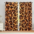 thumbnail image 1 of 42W x 84L Inch Tiger Blackout Curtains Grommet Thermal Insulated Room Top Darkening Curtains for Living Room Bedroom, Set of 2 Panels Leopard Print, 1 of 6