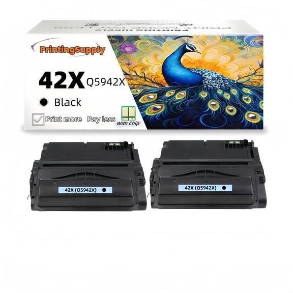 2 Pack 42X Q5942X Compatible Toner Cartridge Fits for 42 X Q5942 X,Work with  LaserJet 4240n 4250 4250dtn 4250dtnsl 4250n  4250tn 4350 4350dtn 4350dtnsl 4350n 4350tn