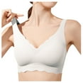 thumbnail image 1 of 42b Bras for Women Push Up No Show Bra Women's Seamless Bra Wavy Wireless Full Coverage Padded Smoothing No Underwire Comfort V Neck Bralettes, 1 of 6