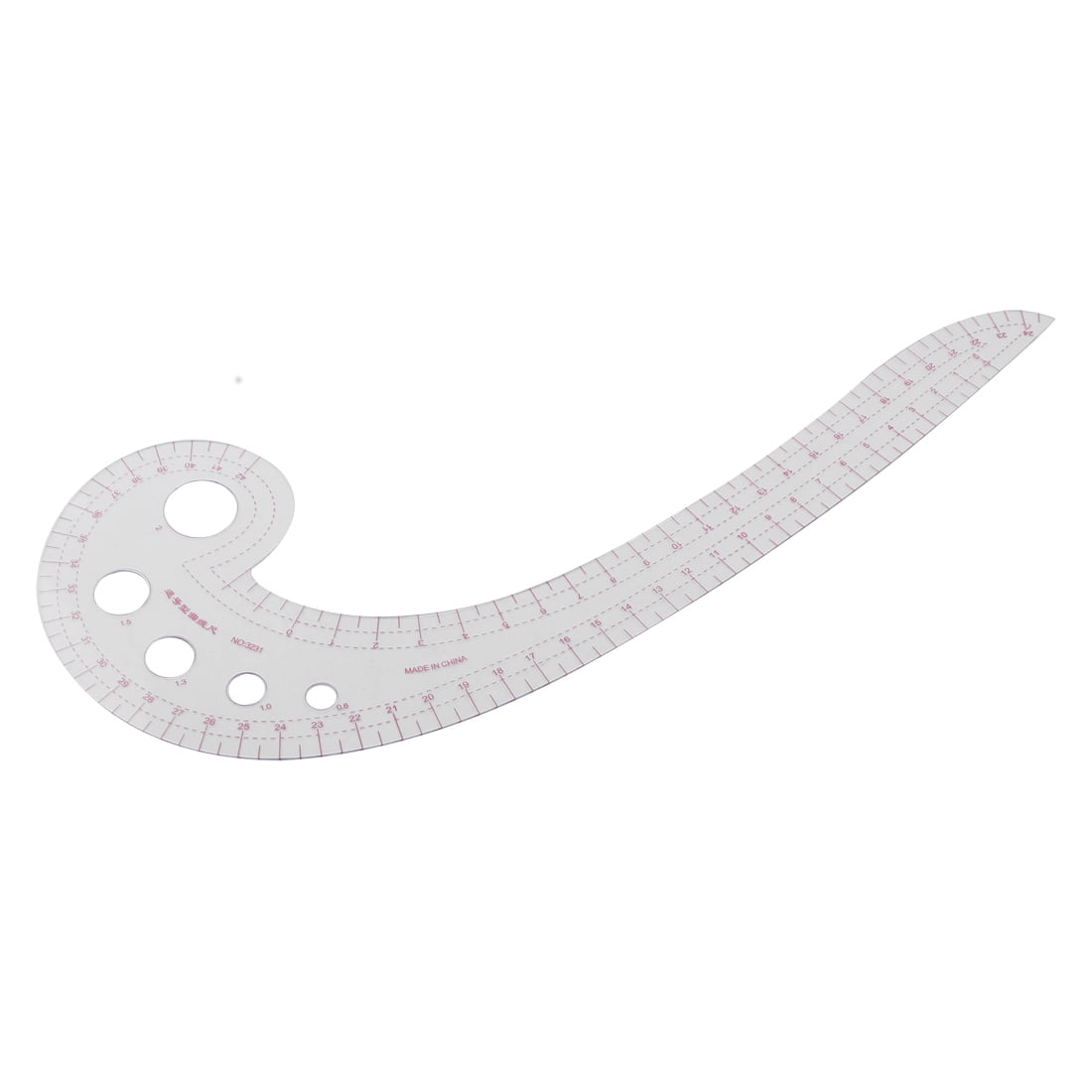 Unique Bargains 42cm Thin Clear French Comma Shaped Curve Ruler for Pattern Making Sewing Drawing