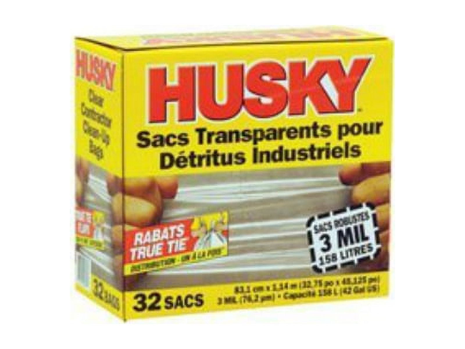 Husky Heavy Duty Contractor Bags, 42 Gallon, 40 Bags, 2 Mil