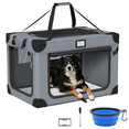 Yacona, Collapsible Dog Crate, 42in Soft Travel Pet Kennel, Gray ...