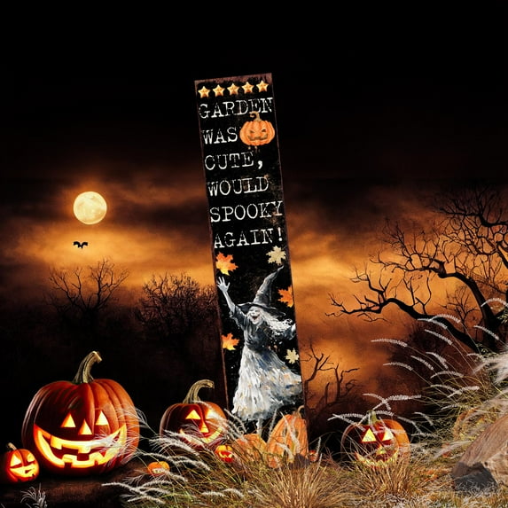 Watercolor Happy Witch 42" Halloween Garden Stake | Outdoor Lawn Decor
