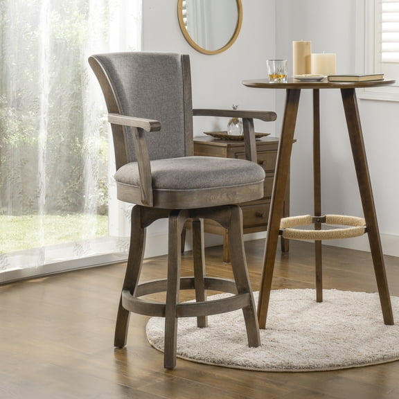 42in Height, Foam Filled, Linen - Sturdy Armrests and Footrest - Counter Height - Luxurious Sitting