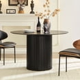 thumbnail image 1 of 47in Round Dining Table, LEGAHOME Wood Round Table for 6, Kitchen Dining Table with Pedestal Base for Dining Room, Black(Only Table), 1 of 9