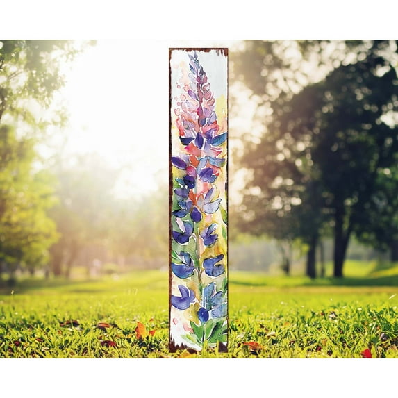 TX USA 42in Spring Garden Stake Watercolor Lupine Floral Decor Perfect for Outdoor Decor, Yard Art, and Garden Decorations