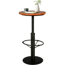 42inch Farmhouse Bar Table Style Bistro Table Vintage Pub Table Rustic Cocktail Table for Kitchen Dinning Room Coffee House Pub Round Wooden Top Metal Base