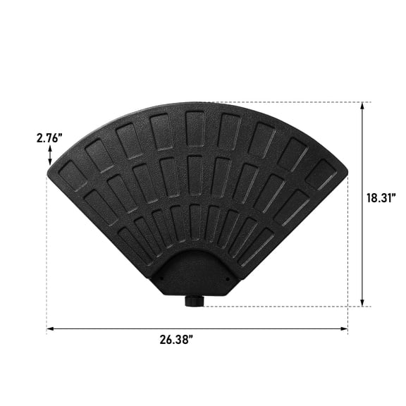 42lb Sand or Water Fillable Square Umbrella Base for Cantilever Offset Patio Umbrella, PE Plastic 4-Plate Design, Weather Resistant Black