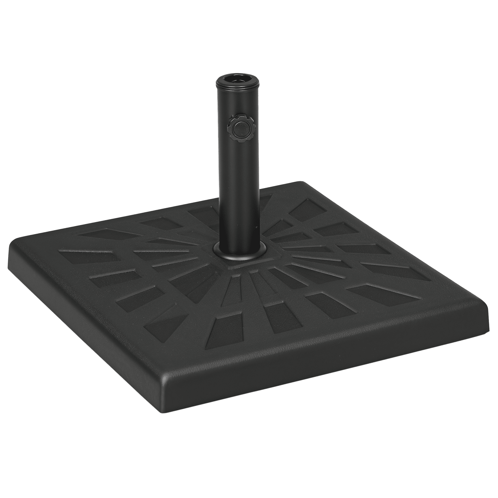 42lbs Resin Patio Umbrella Base, 20" Square Outdoor Umbrella Stand Holder for Parasol Poles 1.26", 1.5", and 1.9" Dia, Black